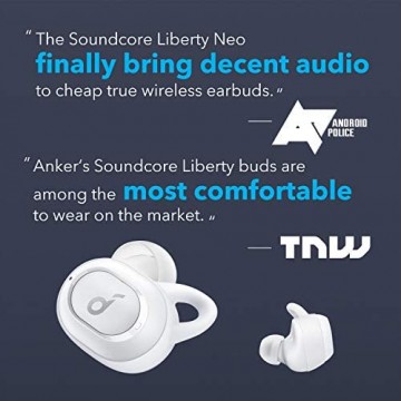 Anker Soundcore Liberty Neo Bluetooth Kopfhörer Kabellose Kopfhörer mit Premium Klangprofil mit intensivem Bass Bequemer Halt Bluetooth 5.0 (Weiß)