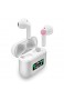 Bluetooth In-Ear Ohrhörer Kabelloser Kopfhörer Drahtloser Kopfhörer mit IPX7 Wasserdicht Stereo Geräuschunterdrückung Touch Steuerung Schnelles Aufladen Popup-Paarung mit LED Display Ladebox Weiß