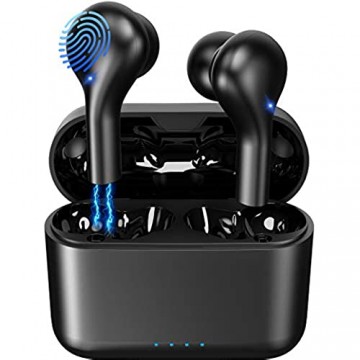 Bluetooth Kopfhörer Donerton Kabellos In Ear mit Kräftigem Bass Bluetooth Kabellos 30 Std Laufzeit Integriertem Mikrofon IP7 Wasserdicht Touch Control True Wireless Kopfhörer mit Type-C Ladekästchen