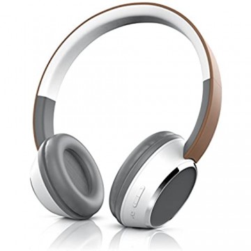 CSL - Bluetooth Kopfhörer - Wireless Headphone - On Ear Ohrhörer - Bluetooth Version 4.0 - braun weiß