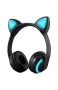 Docooler Drahtlose Bluetooth Headset Leuchtende Katze Ohr Kopfhörer Stereo Musik Kopfhörer Freisprecheinrichtung mit Mikrofon Bunte Licht Einstellbare Stirnband für Desktop-Laptop Tablet PC Smartphone