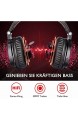 OneOdio Bluetooth Kopfhörer Over Ear [Bis zu 80 Stdn & BT 5.0] Bass Kopfhörer Kabellos mit Mikrofon für Freisprechen HiFi Faltbares PC Headset mit Kabel 50mm Treiber Boom Mic für Handy/Laptop