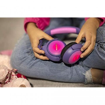 Philips Kinderkopfhörer KH402PK/00 Wireless On Ear Kopfhörer (Bluetooth 85 db 20 Stunden Spielzeit LED Panel weiche Ohrpolster) Pink