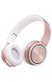 PICUN B12 Bluetooth Kopfhörer Kabellos Over-Ear mit LED-Farblicht Faltbares 25 Stündiger Wiedergabe drahtlose Headsets mit mikrofon TF Slot und Kabel - Rose Gold