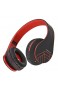 PowerLocus Bluetooth Over-Ear Kopfhörer Kabellos Stereo Faltbare Kopfhörer Kabellose und Kabel-Kopfhörer mit Integriertem Mikrofon Micro SD/TF FM für Handys/iPad/Laptops & PC (Schwarz/Rot)