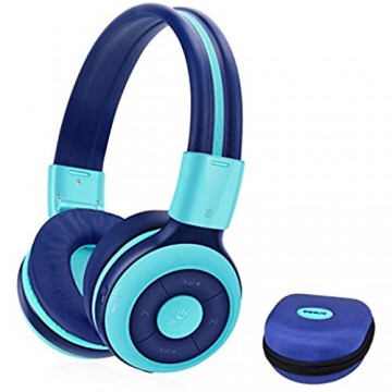 SIMOLIO Bluetooth Kopfhörer Kinder Faltbare Kabellose Kinder-kopfhörer mit Lautstärke begrenzt Bluetooth-Kopfhörer mit Hardcase Wireless Kopfhörer mit Bluetooth und Kabel für Jugentliche - Mint