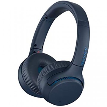 WH-XB700 kabelloser Extra-Bass Kopfhörer (Bluetooth NFC weiche On-Ear Ohrpolster hohe Tragekomfort Headset mit Mikrofon für Telefon & PC/Laptop) blau