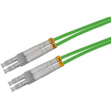 CONBIC® LWL Glasfaser-Kabel – 0 5m OM5 LC auf LC Stecker Duplex 50/125 Patchkabel – Lichtwellenleiter 0 5 Meter