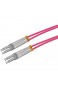 CONBIC® LWL Glasfaser-Kabel – 20m OM4 LC auf LC Stecker Duplex 50/125 Patchkabel – Lichtwellenleiter (20)