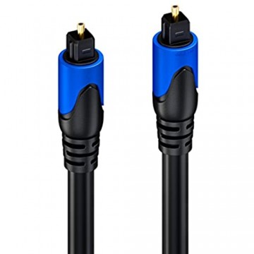 deleyCON 5m Optisches Digital Audio Kabel SPDIF 2X Toslink Stecker Digitalkabel Audiokabel LWL Digitales Lichtwellenleiter Kabel