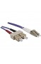 DINIC LWL Kabel OM4 Patchkabel LC/SC Lichtwellenleiter Multimode (1m violett)