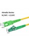 LWL Glasfaser-Kabel – 10m OS2 gelb LC/APC auf SC/APC Stecker Simplex 9/125 Patchkabel – Lichtwellenleiter 10 Meter G.657.A2