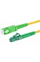 LWL Glasfaser-Kabel – 10m OS2 gelb LC/APC auf SC/APC Stecker Simplex 9/125 Patchkabel – Lichtwellenleiter 10 Meter G.657.A2