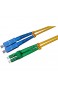 LWL Glasfaser-Kabel – 10m OS2 gelb LC/APC auf SC/UPC Stecker Duplex 9/125 Patchkabel – Lichtwellenleiter 10 Meter