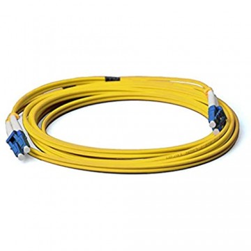 LWL Glasfaser-Kabel – 10m OS2 gelb LC auf LC Stecker Duplex 9/125 Patchkabel – Lichtwellenleiter 10 Meter