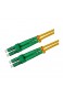 LWL Glasfaser-Kabel – 20m OS2 gelb LC/APC auf LC/APC Stecker Duplex 9/125 Patchkabel G.657.A2 – Lichtwellenleiter 20 Meter