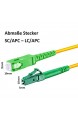 LWL Glasfaser-Kabel – 20m OS2 gelb LC/APC auf SC/APC Stecker Simplex 9/125 Patchkabel – Lichtwellenleiter 20 Meter G.657.A2