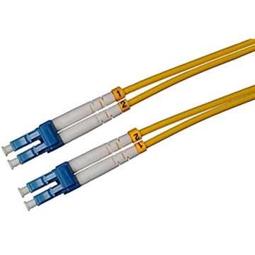 LWL Glasfaser-Kabel – 20m OS2 gelb LC auf LC Stecker Duplex 9/125 Patchkabel – Lichtwellenleiter 20 Meter