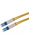 LWL Glasfaser-Kabel – 20m OS2 gelb LC auf LC Stecker Duplex 9/125 Patchkabel – Lichtwellenleiter 20 Meter