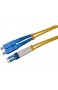 LWL Glasfaser-Kabel – 2m OS2 gelb LC auf SC Stecker Duplex 9/125 Patchkabel – Lichtwellenleiter 2 Meter