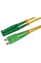 LWL Glasfaser-Kabel – 3m OS2 gelb E2000/APC auf SC/APC Stecker Duplex 9/125 Patchkabel – Lichtwellenleiter 3 Meter