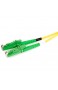 LWL Glasfaser-Kabel – 5m OS2 gelb E2000/APC auf LC/UPC Stecker Duplex 9/125 Patchkabel – Lichtwellenleiter 5 Meter