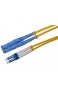 LWL Glasfaser-Kabel – 5m OS2 gelb E2000/UPC auf LC/UPC Stecker Duplex 9/125 Patchkabel – Lichtwellenleiter 5 Meter