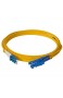 LWL Glasfaser-Kabel – 5m OS2 gelb E2000/UPC auf LC/UPC Stecker Duplex 9/125 Patchkabel – Lichtwellenleiter 5 Meter