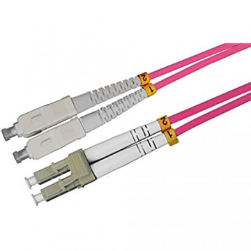 LWL Glasfaser-Kabel – 7 5m OM4 LC/UPC auf SC/UPC Stecker Duplex 50/125 Patchkabel – Lichtwellenleiter 7 5 Meter