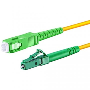 LWL Glasfaser-Kabel – 7m OS2 gelb LC/APC auf SC/APC Stecker Simplex 9/125 Patchkabel – Lichtwellenleiter 7 Meter G.652D
