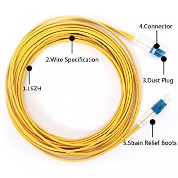 LWL Patchkabel 30m LC auf LC OS2 Singlemode Glasfaser Kabel Duplex 9/125µ(LSZH) Fiber Patch Cable für SFP/10Gb SFP+ Transceiver Medienkonverter