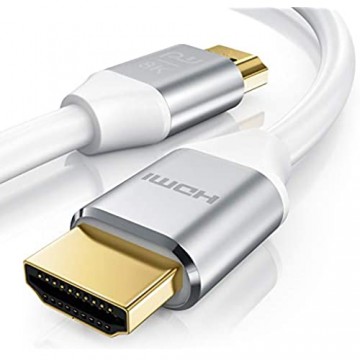 1 5m HDMI Kabel 8k @ 120 Hz mit DSC - 7680 x 4320 - UHD II - kompatibel zu HDMI 2.1 2.0a 2.0b - 3D - Ultra High Speed mit Ethernet - Dynamic HDR10+ - VRR - ARC - Blu Ray PS4 PS5 Xbox - Weiß