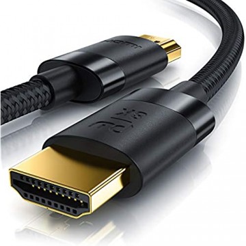 2m 8K HDMI Kabel 2.1-8K@60Hz 4K @ 120Hz DSC - HDTV 7680 x 4320 - UHD II - HDMI 2.1 2.0a 2.0b - 3D - HDMI-Kabel Ethernet - HDR - ARC - kompatibel zu Blu Ray PS4 PS5 Xbox Xbox Series X - schwarz