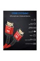 2meter HDMI 4K Kabel 2Stück Snowkids 4K@60HZ HDMI 2.0 Kabel 18Gbps HDMI Nylon Geflochten mit Audio-Rückkanal Ethernet HDR Kompatibel mit Ultra HD Video 2160p Full HD 1080p PS3 PS4 - Rot