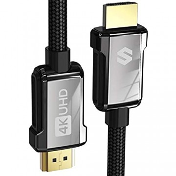 4K HDMI Kabel 2Meter Silkland High Speed HDMI 2.0 Kabel 18Gbps ARC 4K HDR 3D 2K 1080P Ethernet Geflochtenes 30AWG HDMI Kabel 4K aus Zinklegierung Kompatibel mit HDTV PS4/PS5 Projektor