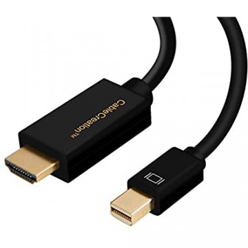 Aktiv Mini DP auf HDMI Kabel CableCreation 1 8m Mini DisplayPort (DP1.2) zu HDMI 4K x 2K & 3D Audio/Video Eyefinity Multi-Screen Kompatibel mit MacBook Pro iMac usw. 6 Fuß/Schwarz