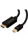 Aktiv Mini DP auf HDMI Kabel CableCreation 1 8m Mini DisplayPort (DP1.2) zu HDMI 4K x 2K & 3D Audio/Video Eyefinity Multi-Screen Kompatibel mit MacBook Pro iMac usw. 6 Fuß/Schwarz