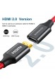 ANNNWZZD HDMI-Verlängerungskabel 4K @ 60Hz 3D HDMI Extender Stecker auf Buchse mit Audio Return und Ethernet-kompatibel (0.5M)