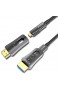 ATZEBE HDMI Glasfaser Kabel -10m 4k HDMI-Kabel 2.0 unterstützt 4K@60Hz HDR YUV4:4:4 8bit 3D ARC HEC CEC HDCP 2.2 mit Dual Micro-HDMI- und Standard-HDMI-Connectors