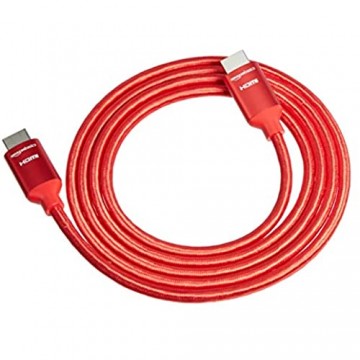 Basics Geflochtenes Hochgeschwindigkeits-HDMI-Kabel Rot 1 8 m