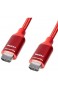  Basics Geflochtenes Hochgeschwindigkeits-HDMI-Kabel Rot 1 8 m