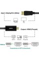 BENFEI DisplayPort Auf HDMI Kabel 0.9m Display Port (DP) auf HDMI Kabel High Speed inkl. Audio-Übertragung | 1080p | Displayport (Stecker M) zu HDMI (Stecker A) | Zertifiziert | Apple und PC