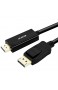 BENFEI DisplayPort Auf HDMI Kabel 0.9m Display Port (DP) auf HDMI Kabel High Speed inkl. Audio-Übertragung | 1080p | Displayport (Stecker M) zu HDMI (Stecker A) | Zertifiziert | Apple und PC