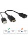 CABLEDECONN HDMI zu DisplayPort DP-Kabel HDMI-Stecker 3840x2160 UHD 4K zu DisplayPort DP-Buchse mit USB-Buchse Konverter 15 cm Kabel für Laptop-Desktop-Monitore (15 cm)