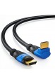 deleyCON 1m HDMI 90° Grad Winkel Kabel - Kompatibel zu HDMI 2.0/1.4 - UHD 4K HDR 3D 1080p 2160p ARC - Schwarz