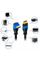 deleyCON 1m HDMI 90° Grad Winkel Kabel - Kompatibel zu HDMI 2.0/1.4 - UHD 4K HDR 3D 1080p 2160p ARC - Schwarz