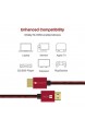HDMI Kabel 1 2M iVANKY HDMI Kabel HDMI Kabel 4K (vergoldete Anschlüssen und Metall-Abschirmung) unterstützt UHD 2160p HD 1080p 4K@60Hz HDR und mehr - Rot