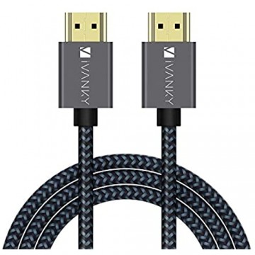 iVANKY HDMI Kabel 4K HDMI auf HDMI 3M Kabel mit vergoldeten Anschlüssen und Metall-Abschirmung unterstützt UHD 2160p HD 1080p(4K@60Hz HDR HDMI 2.0 30AWG)