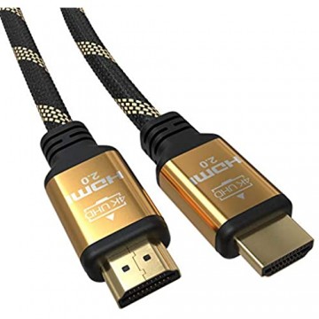 JAMEGA - 5m Ultra HDTV 4K Premium HDMI Kabel 2.0b | Highspeed mit Ethernet 4K HDR ARC CEC 3D 2160p U-HD | HDMI 2.0b 2.0a 2.0 1.4a | 4 Fach geschirmt | 24K Vergoldet