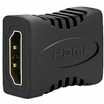 JBSTK 3X HDMI auf HDMI Kupplung Adapter/HDMI-Buchse auf HDMI-Buchse Verlängerung | VERGOLDETE Kontakte | 1080p Full HD | Schwarz